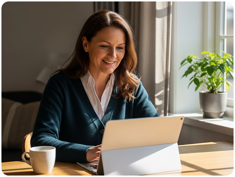 Professional woman working on laptop